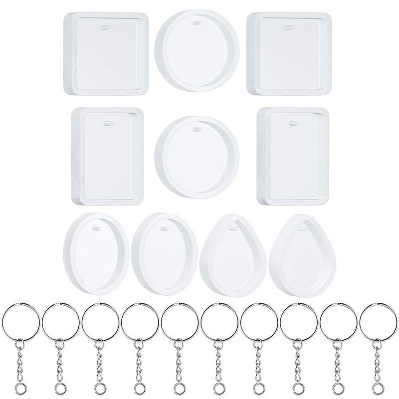 

WTEMPO Силиконовый креативный кулон, набор форм для литья, формы для изготовления ювелирных изделий и поделок своими руками, идеально подходят для изготовления серег, ожерелий, кулонов, брелоков 2set белый