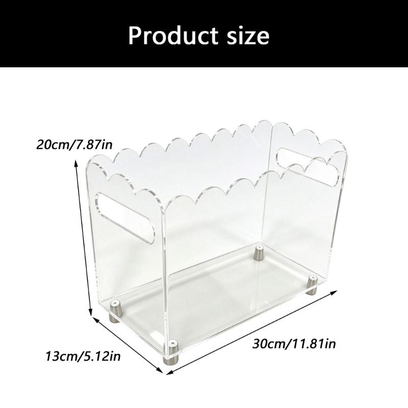 Decorative Acrylic Document Rack with Clear View Panels, Paper Holder for Magazines, Files, and Reading Materials