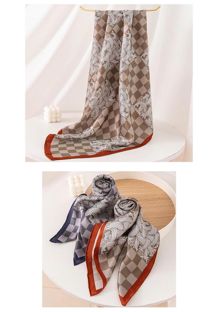 2026 New Women's Silk Scarf: Old Money Style, 86cm Mulberry Silk Crepe Satin, High-Grade Feel, Printed Square Scarf Shawl