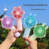 Cartoon Desk Stand USB Rechargeable Mini Fan - Portable Handheld Summer Gift for Students