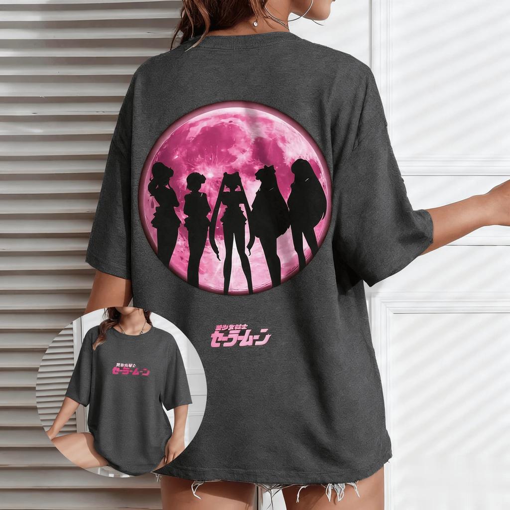Unisex Oversize Sailor Moon Anime T Shirt Unisex Women Short Sleeve Graphic Tee Soft Casual Top New Summer Loose Clothes