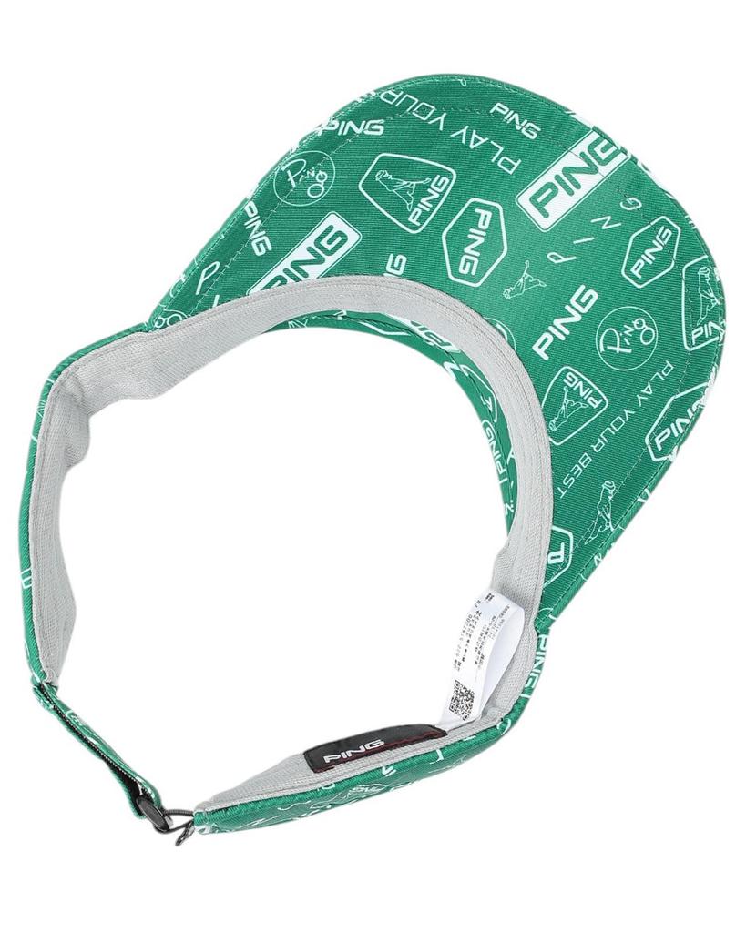 [Pin Apparel] Women's Sun Visor (All-over Print, Size Adjustable)  Golf Hat  622-5187200 140Green X White FR