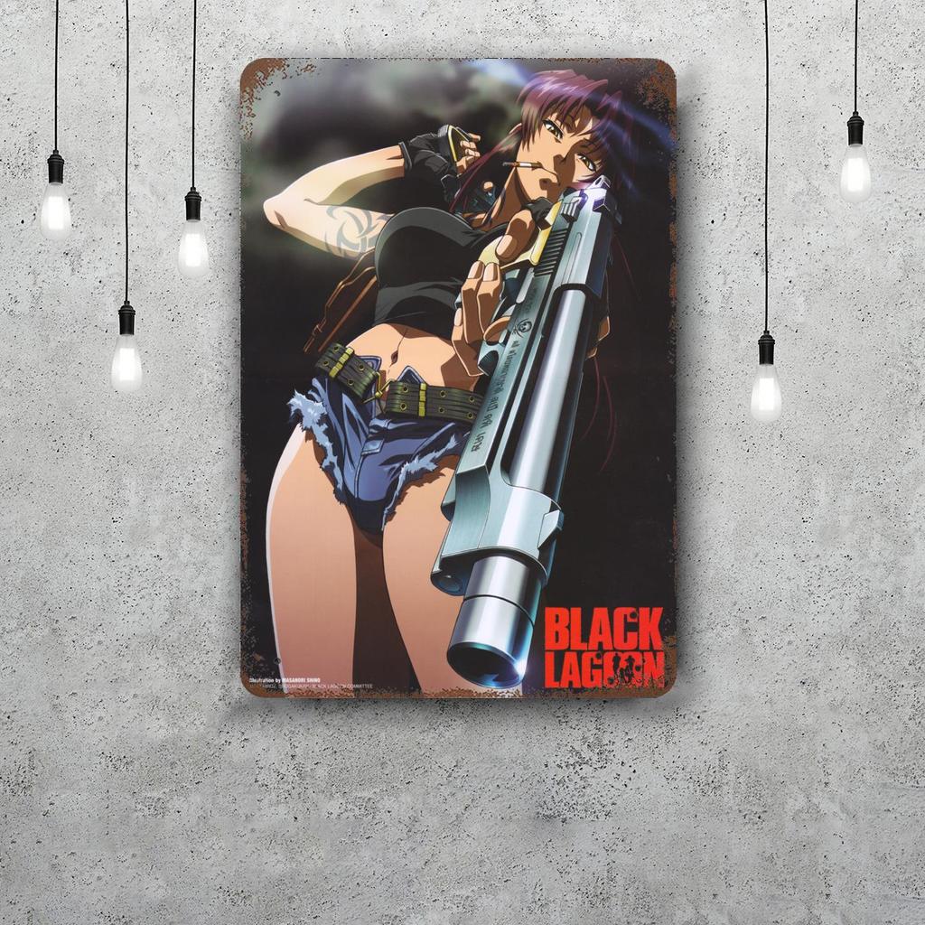 revy black lagoon Funny Bar Metal Sign Retro Plaque Sign Alcohol Drinker Pub Club Man Cave Kitchen Wall Decoration