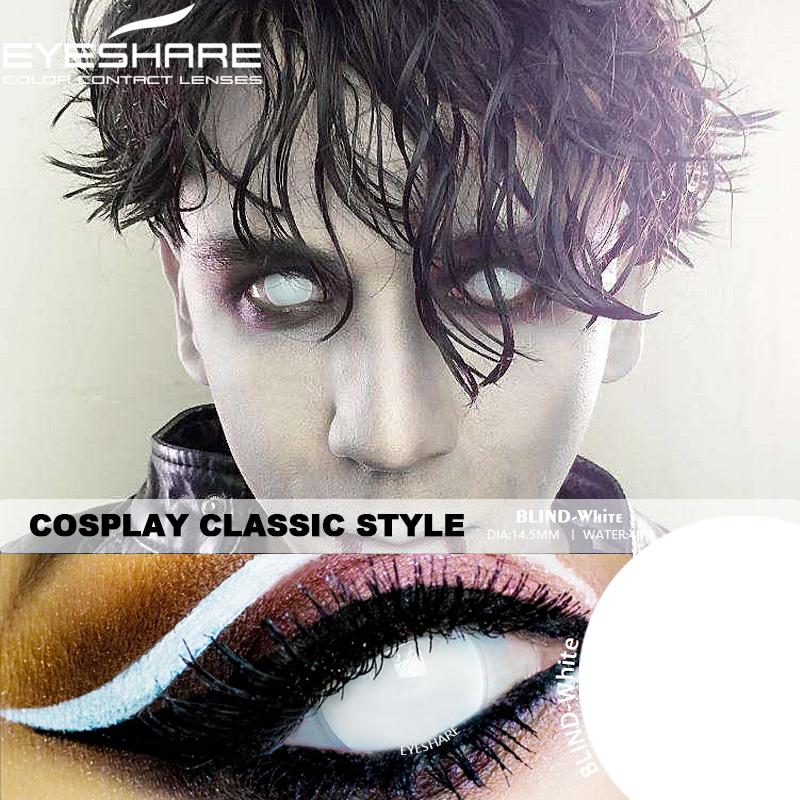 Eyeshare Color Contact Lenses For Eyes 1Pair Anime Cosplay Colored Lenses WHITE Red Halloween Lenses Contact Lens Beauty Makeup