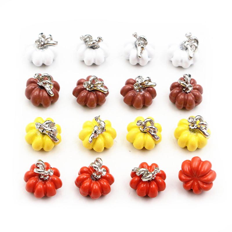 10pcs/lot 10x11mm 3D Enamel Pumpkin Charms Pendant DIY Jewelry Making Findings Supplies for Necklace