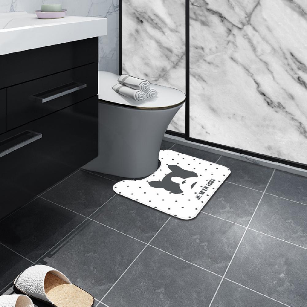 U-shaped Toilet Mat Non Slip Absorbent Bath Commode Contour Rug Floor Carpet For Bathroom Sink 44*50cm