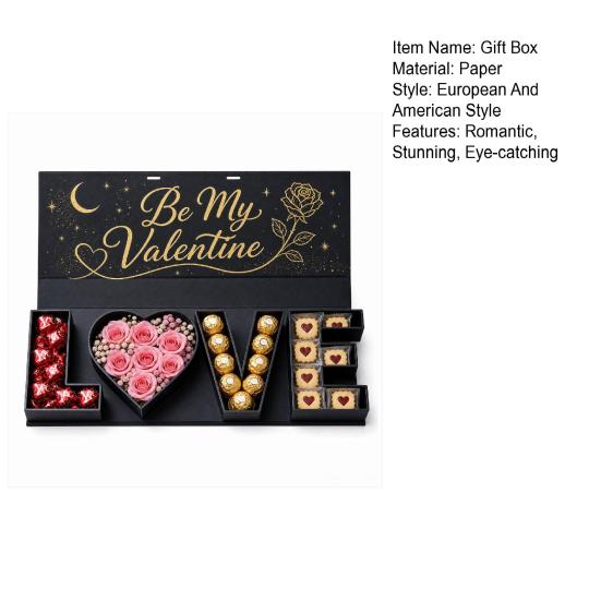 Leere Valentinstag LOVE Briefbox, Romantische befüllbare Geschenkbox, Schokoladen-Erdbeer-Süßigkeiten-Schmuck-Verpackungsbox für Geburtstag, Hochzeitsfeier
