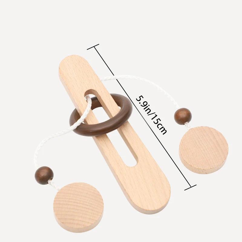Ancient Chinese Wooden Ring Puzzle, Brain Challenge Unlocking Game For Logic Training, Hands-On Learning Toy For Teens & Adults