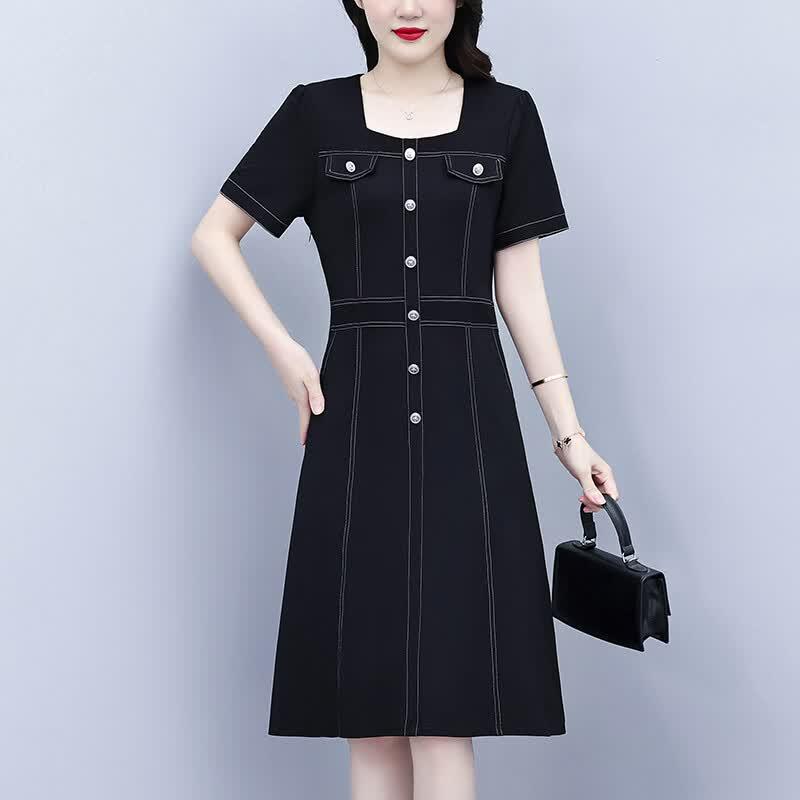 La Chapelle Plus Size Slimming Little Black Dress