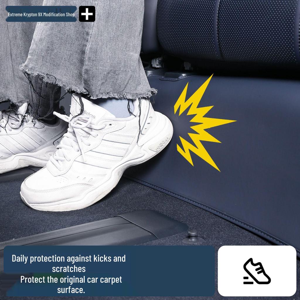 Jike 9X Leather Anti-Kick Pads for Third-Row Seats: Scratch Protection & Interior Enhancement.
