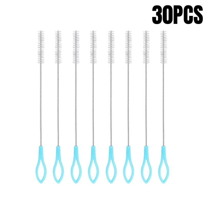 10/20/30Pcs Drinking Straw Cleaning Brush Kit Reusable Tube Pipe Cleaner Nylon Stainless Steel Long Cup Bottles Straw Brushes