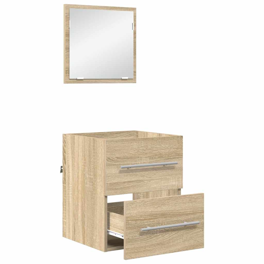 Bathroom Furniture Set with Drawers Brown 41 X 38.5 X 48 Cm