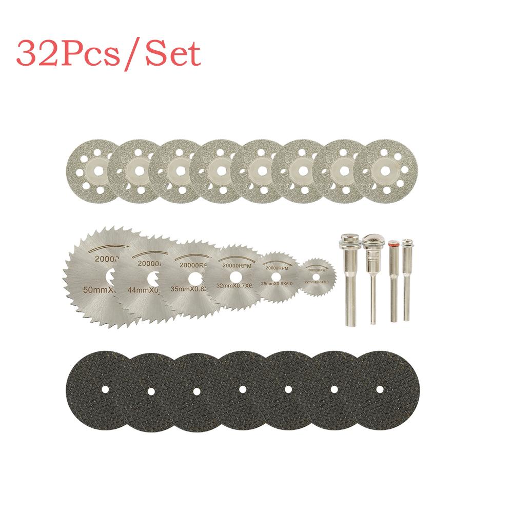 

32/64/96Pcs/Set HSS Circular Saw Blade Woodworking Cutting Discs Diamond Metal Saw Blades 22/25/32/35/44/50mm for Rotary Tools Multipurpose Cutting