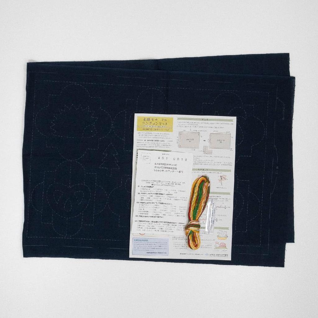 Olympus Thread Sashiko Nordic Motif Placemats Animal Kit [Forest Cookies] SK-347