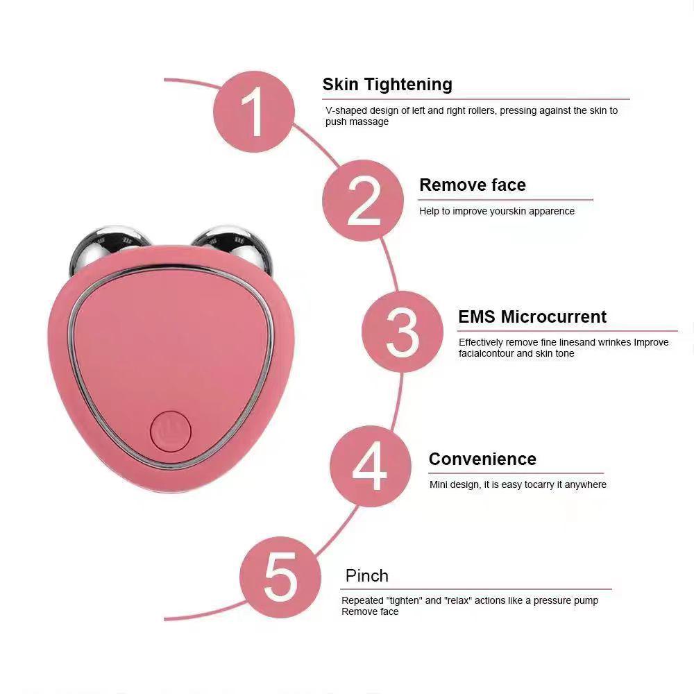Rechargeable Double Roller Microcurrent Facial Massager