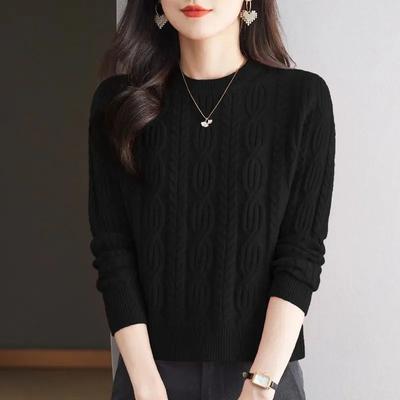 Autumn Winter Round Neck Short Sweater Women's Loose Fashionable Knitted Bottoming Shirt Top