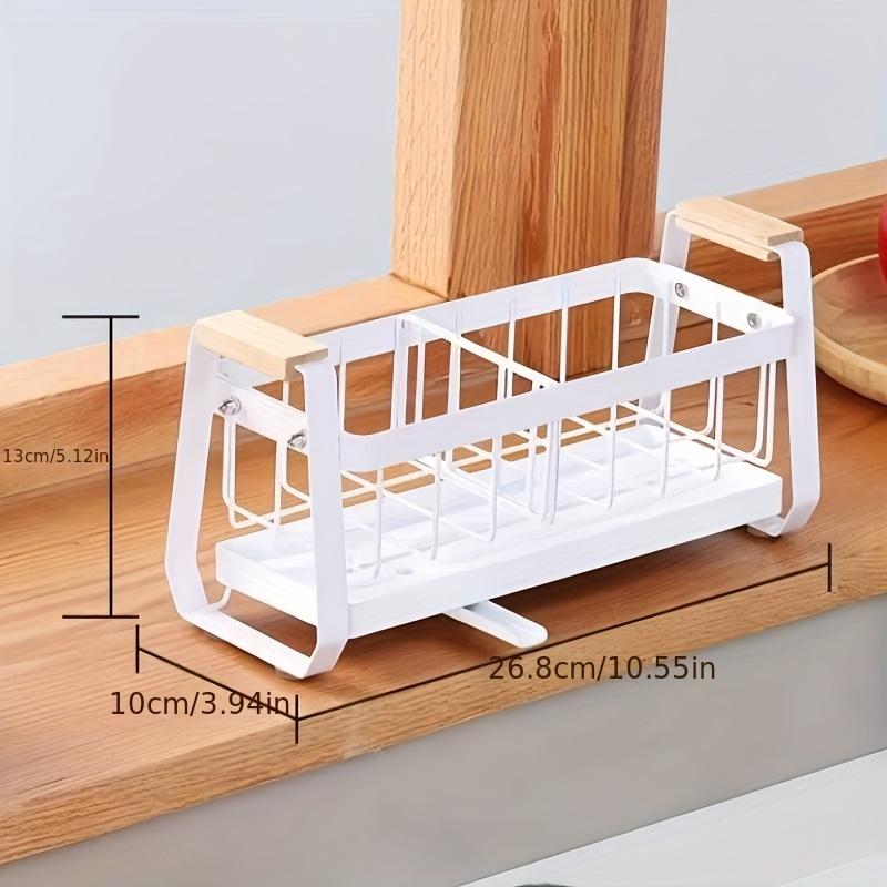 

A High-Quality Multifunctional Draining Rack, Kitchen Storage Shelf, Hollow Storage Rack, Featuring a Separate Tray белый