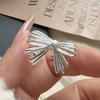 925 Sterling Silber Ringe für Damen Paar Minimalistisch Handgefertigt Einfach Großer Schleifenring Feiner Schmuck Geschenk Allergievorbeugend