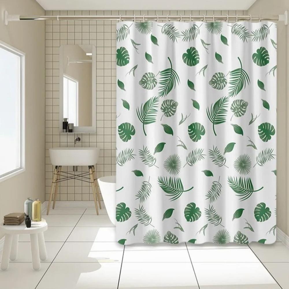 With Hooks Bathroom Curtain Waterproof Window Tulle Creative Shower Curtain Bathroom