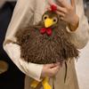 28/38cm Kawaii Creative Hen Plush Doll Pillow Long Hair Bow Tie Rooster Chicken Plush Toy Home Decor Gift For Boys And Girls
