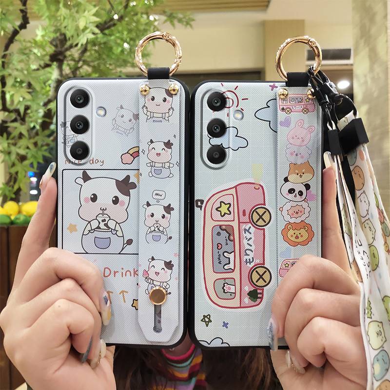 Wristband Cartoon Phone Case For Samsung Galaxy A16 5G/SM-166P/E Dirt-resistant Anti-knock Fashion Design Back Cover