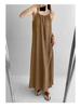 Petite French Purple Sling Dress for Women - 2025 Summer Loose Fit, Slimming, Temperament Style for Seaside Vacation.