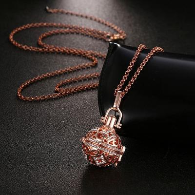 Jaula Calada Joyería Llamador de Ángeles Bola de Armonía Colgante Medallón Cadena de Collar con Campana Musical