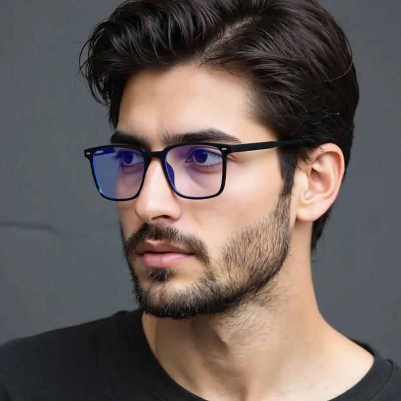 Square Frame Anti-Blue Light Glasses Men Women Classic Black Decorative Glasses Male Female Fashion Daily Use Eyeglasses