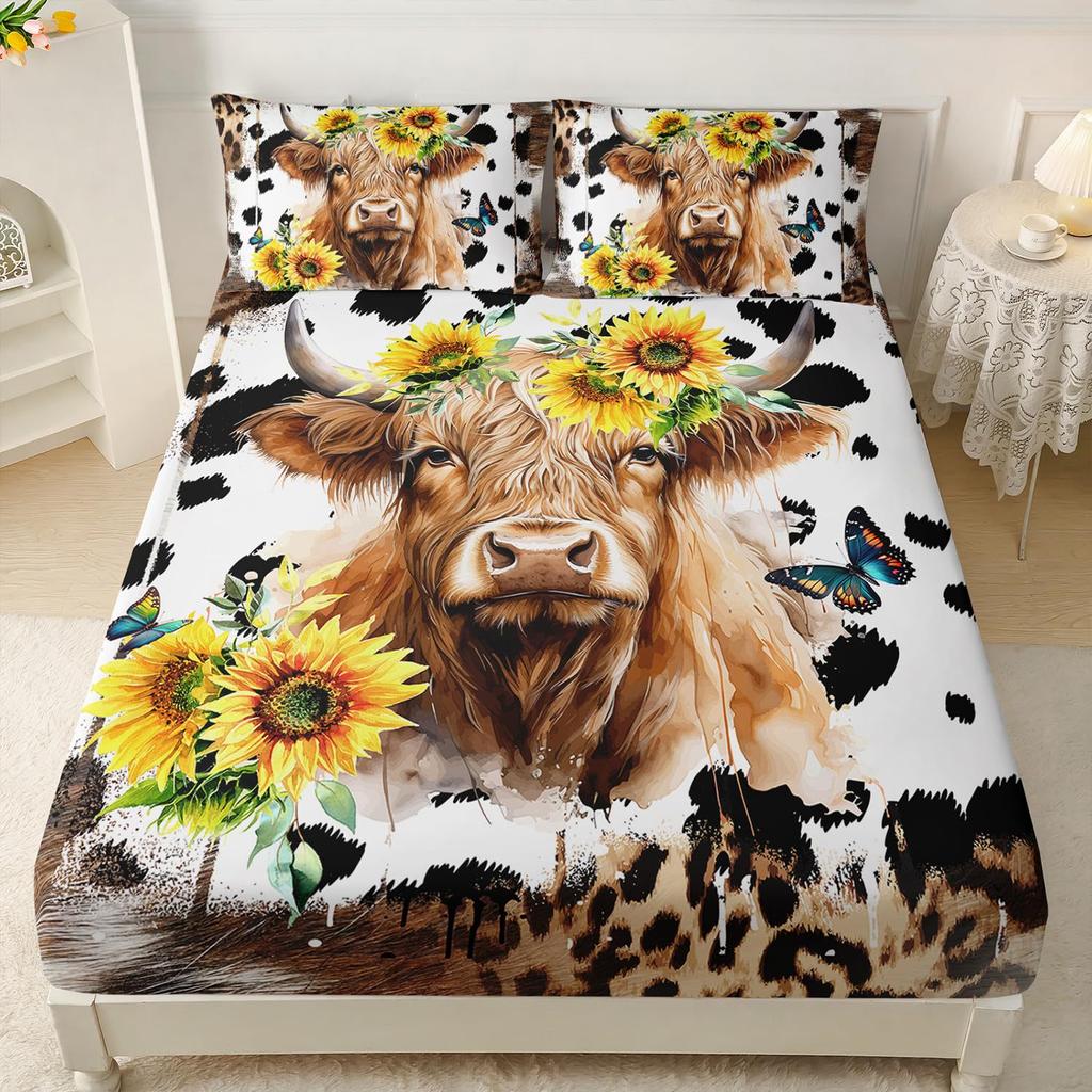 Animal Black Cat Pattern Bed Hat Three-Piece Digital Printing Bedding Bed Hat Three-Piece Set Children And Adults