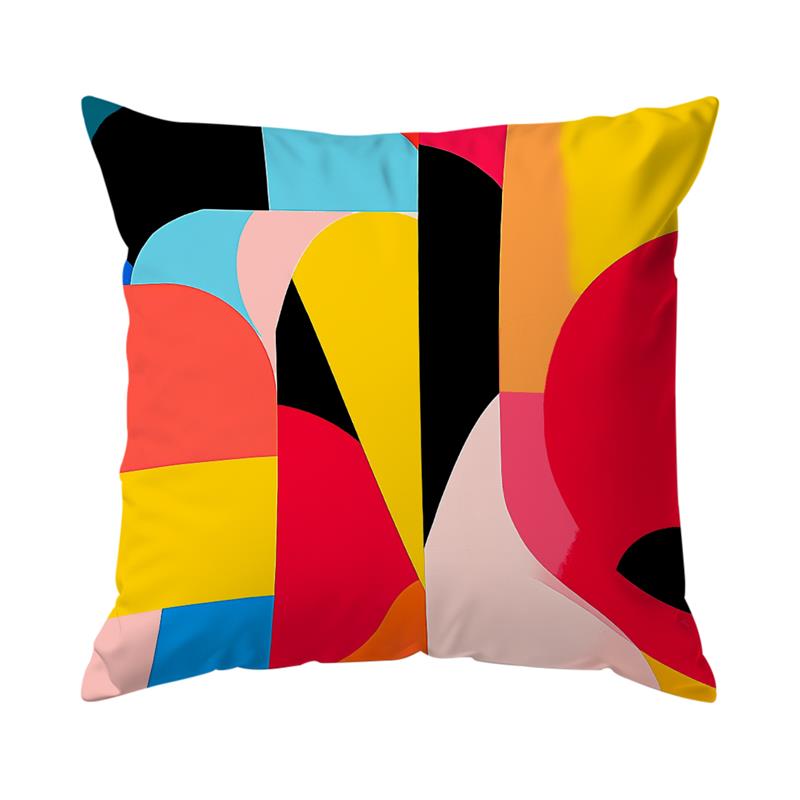 Colorful Abstract Geometry Cushions Pillowcase Printed Polyester 45X45Cm Throw Pillow Cover Decorative Sofa Cushion Pillowslip