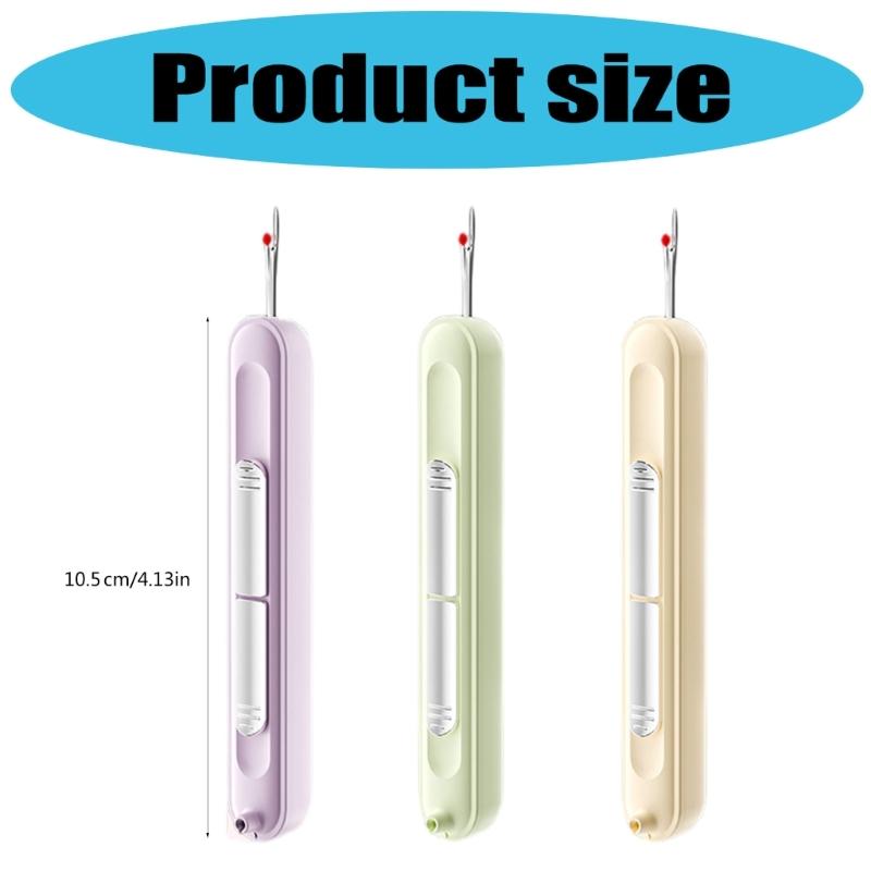 3 Pcs 2-in-1 Needle Threader Seam Ripper Stretchable Remover Tool Thread Remover for Craft Sewings Thread Removing