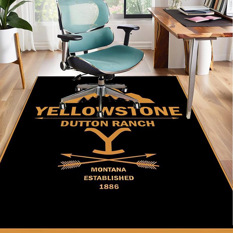 Western Adventure Romance Office Rug Chair Mat, Game Carpet, Suitable for Front Door, Bedroom, Living Room, Desk, Holiday Gift