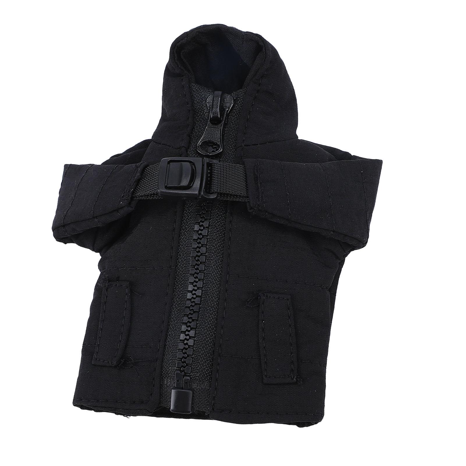 

Mini Down Coat Key Chain Cool Mini Jacket Keychain with Zipper Unique Funny Charm Innovative Multi Functional Black