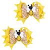 1Pair Cute Flower Ribbon Bows Hair Clip For Women Girls Sweet Style Accessory Hairpin Party Hairpieces For Daily Wear