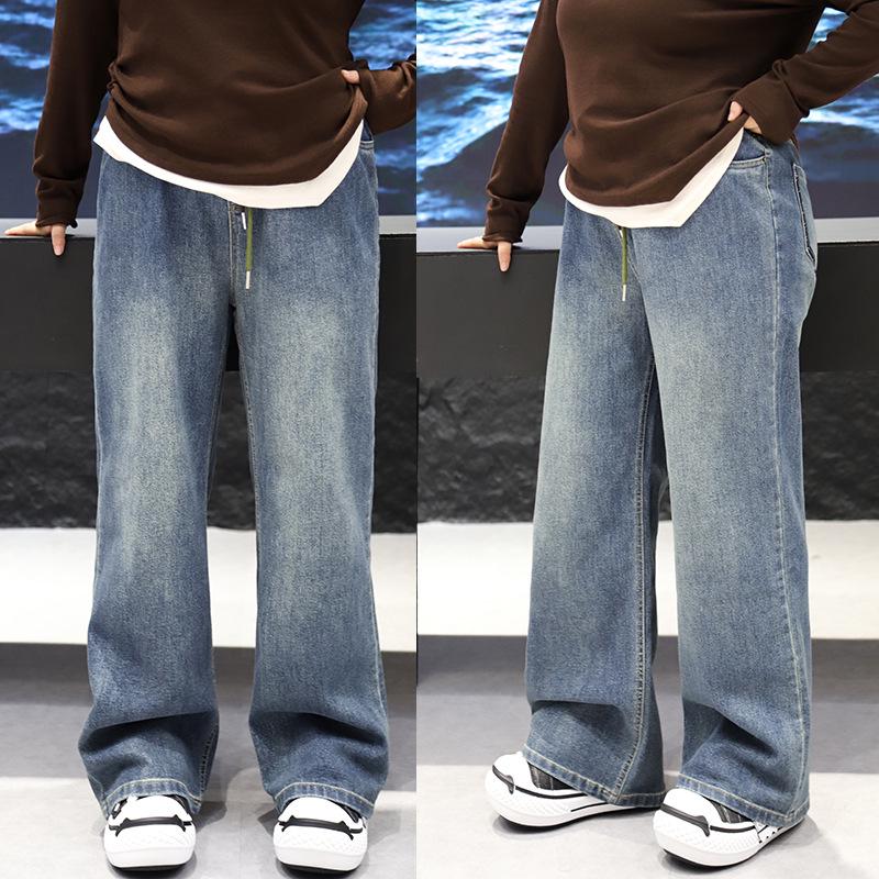 

300 Jin Plus Size Women s Slimming Elastic Waist Straight-Leg Jeans - High Stretch, Versatile Autumn Pants 6XL (recommended weight 180-210 jin)