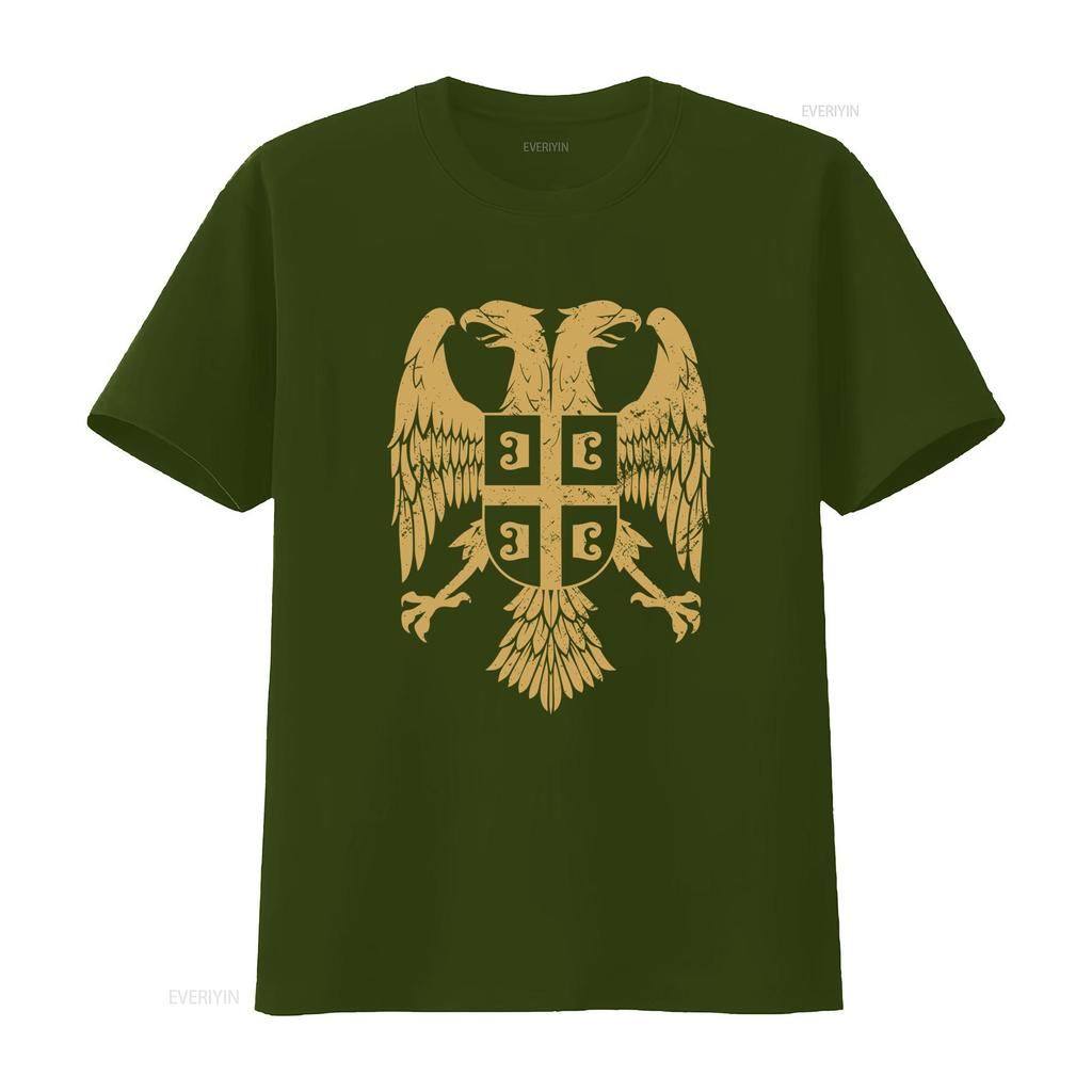 NEW LIMITED EDITION Serbian Double Headed Eagle Coat Of Arms T Shirt for Men vintage Washed graphic Comfortable Soft Breathable