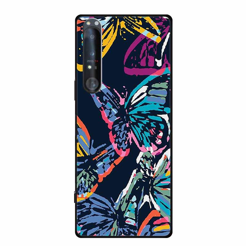 Embossed Color Painted Soft Case with Textured Design for Sony 1 IV Phone
