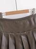 Sweet & Cool Retro High-Waisted PU Leather Pleated Mini Skirt - Women's Slimming A-Line Style