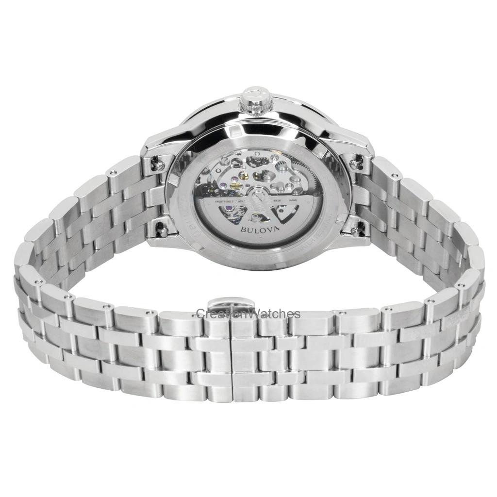 Bulova Sutton Stainless Steel Green Skeleton Automatic 96A329 Men's Watch