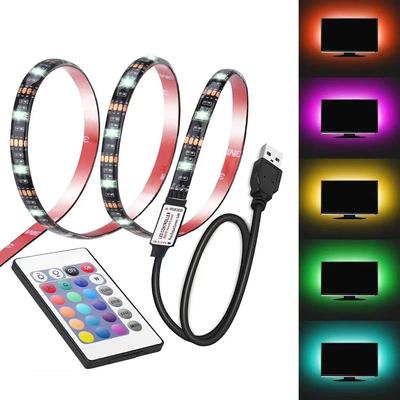 Striscia LED USB 5M 5050 RGB LED flessibile con cambio colore con 24 tasti per bambini Sala giochi Casa Festa TV Retroilluminazione