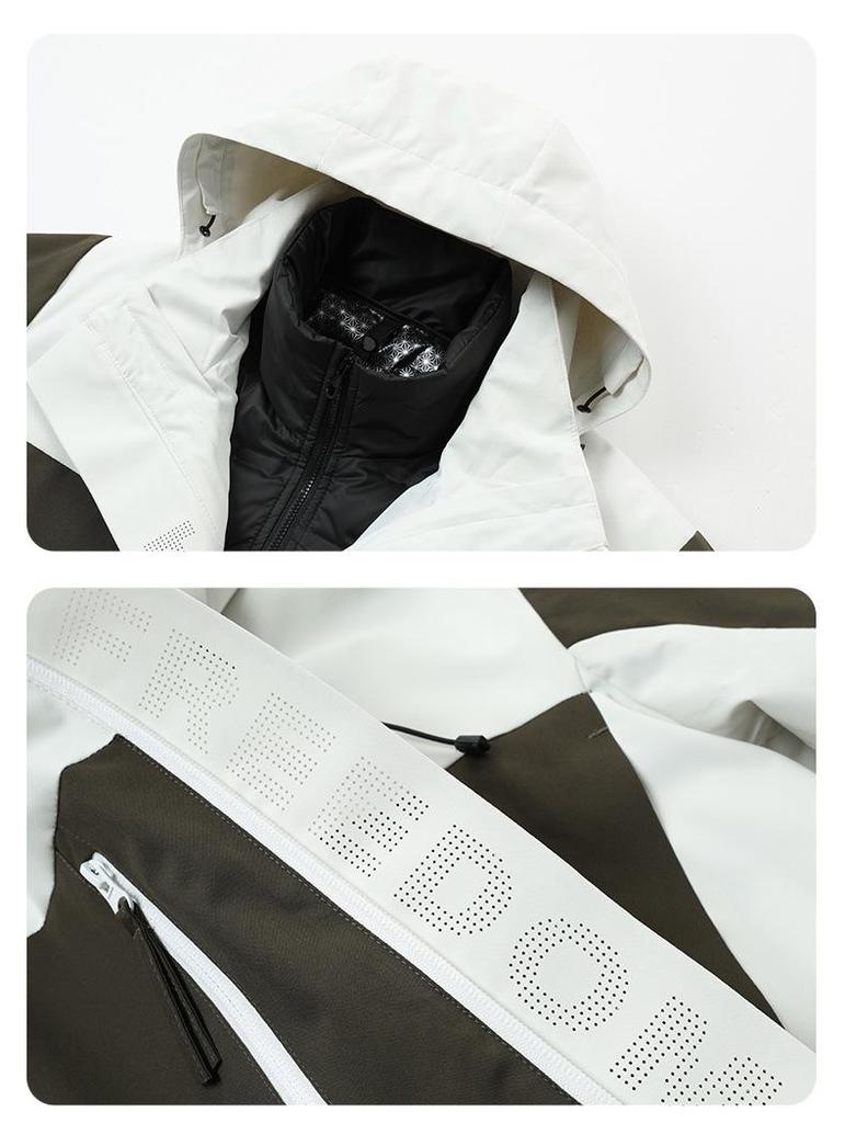 New Women's Windproof Waterproof Hooded Jacket for Mountaineering - Breathable, Wear-Resistant, and Loose-Fit 