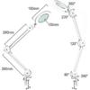 Magnifying Lamp - Magnifier With 5 Diopter Light - With Clamp, Swivel Arm, Dimmablewhite