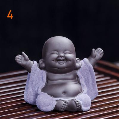 Home Club Tea Pet Home Decor Purple Sand Figurines Small Monk Geomantic Decoration Buddha Statues
