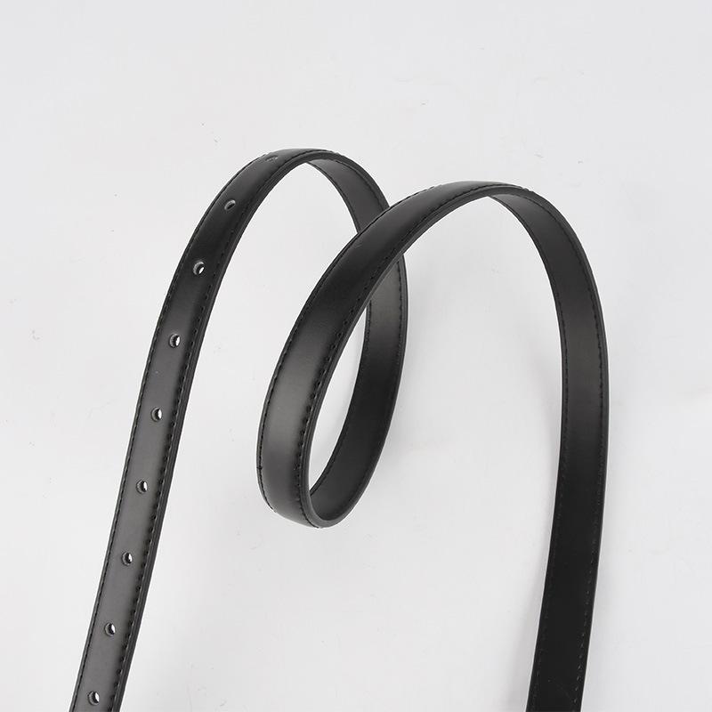 Genuine Leather Black Thin Belt for Women High-end Versatile Dress for Women Suit Waist-hugging Decorative Jeans Small Belt for Women