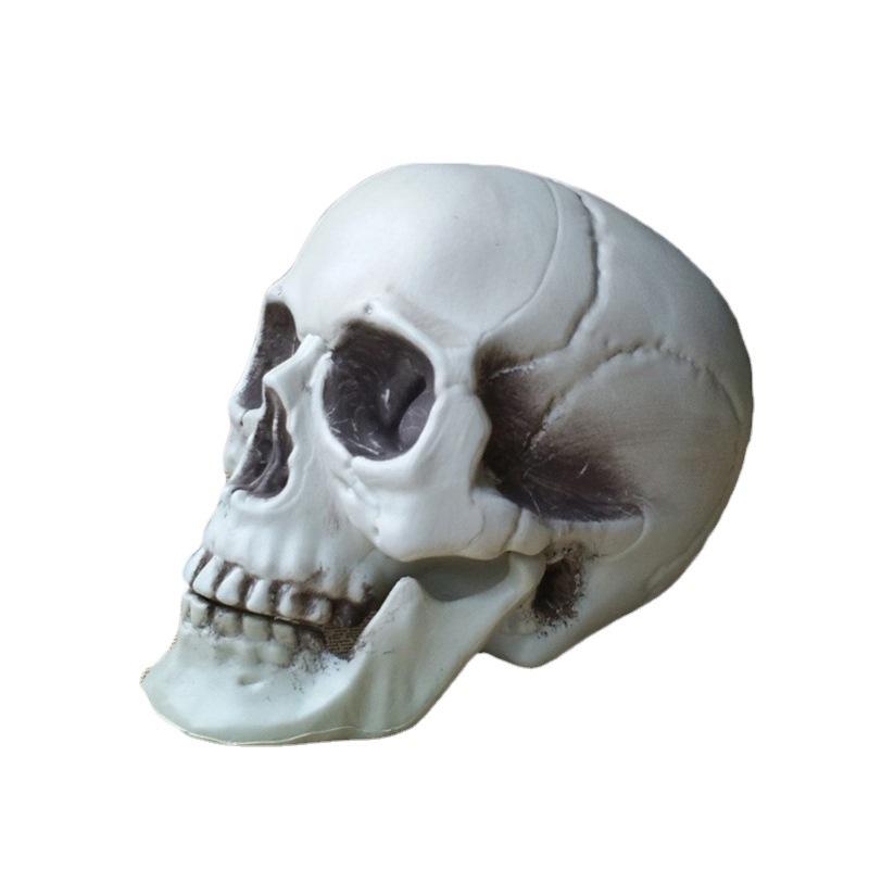 Splendid human skull model Halloween venue layout props, haunted house decoration horror ornaments, skulls