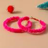 Fashion Christmas Wreath Circle Hoop Earrings for Women Girls Colorful Beads Earrings New Year Party Festival Jewelry Gifts