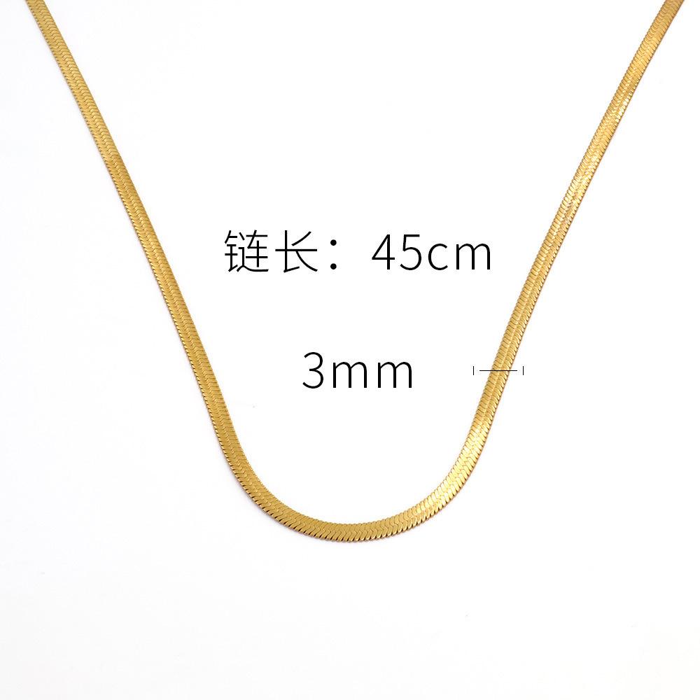 Wind Persönlichkeit Einfache Titanstahl Halskette 18K Gold Vakuum Beschichtet Kubanische Kette Schlangenknochen Kette
