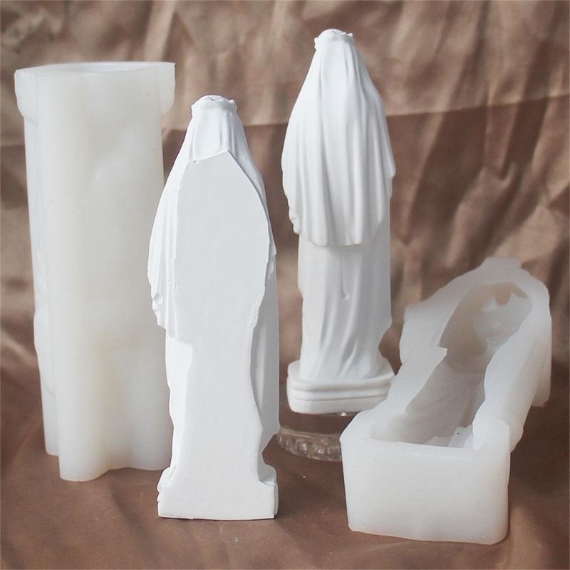 Dame mit Baby Kerzenformen Religiöse Silikonformen Gussform Ornament Bastelbedarf für Heimdekorationen