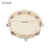 Wood 6 8 10 Inch Hand Held Tambourine Sheepskin Head Single Row Jingles Church Party KTV Musical Educational Rhythm Percussion Instrument Gifts