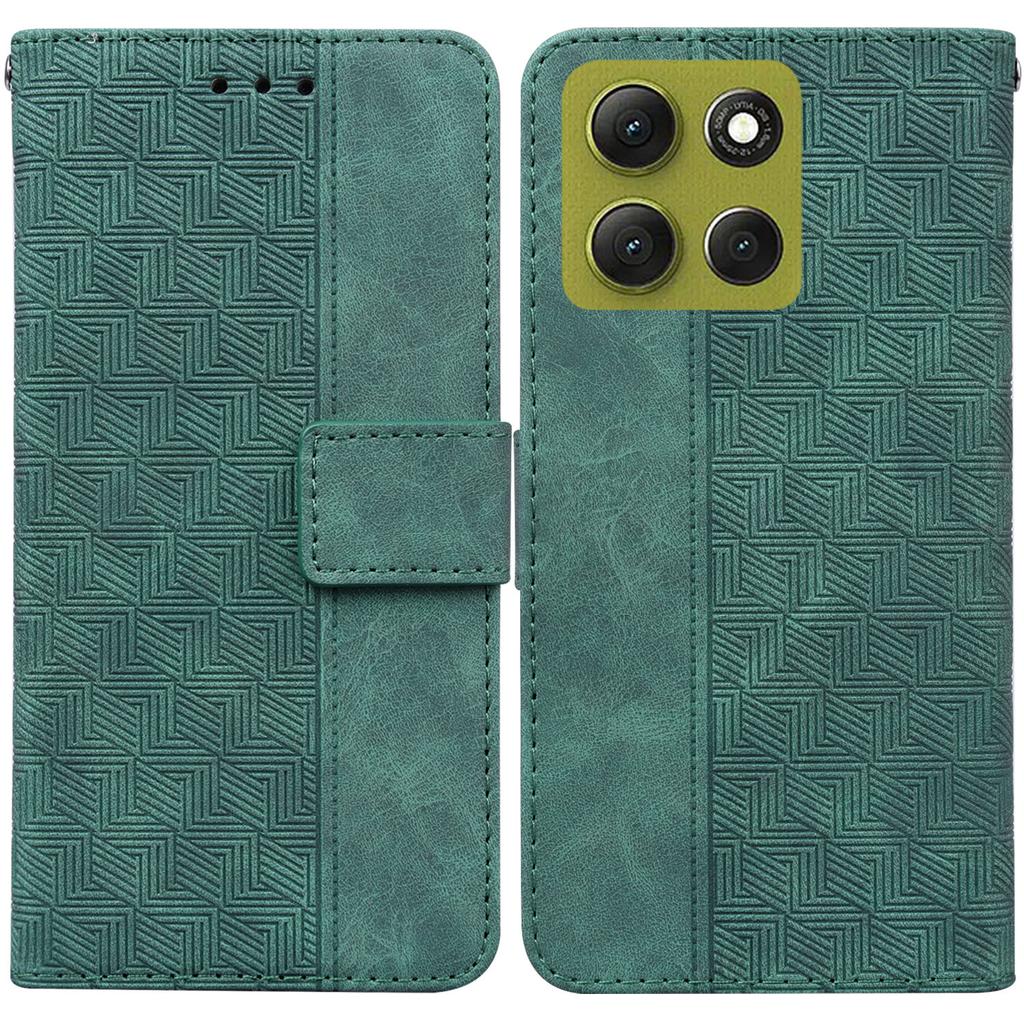 For Motorola Moto G86 5G Case Geometry Pattern Leather Wallet Phone Cover with Wrist Strap